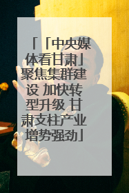 「中央媒体看甘肃」聚焦集群建设 加快转型升级 甘肃支柱产业增势强劲
