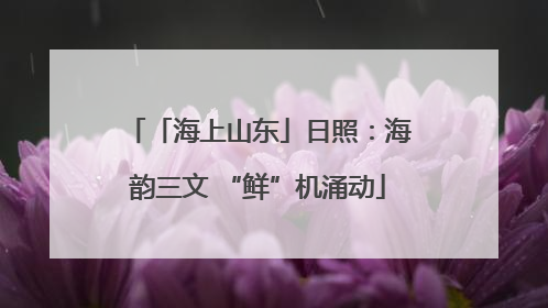 「海上山东」日照：海韵三文 “鲜”机涌动