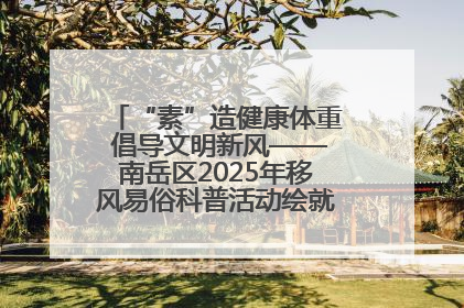 “素”造健康体重 倡导文明新风——南岳区2025年移风易俗科普活动绘就健康生活新图景