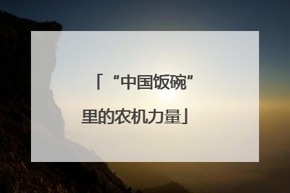 “中国饭碗”里的农机力量