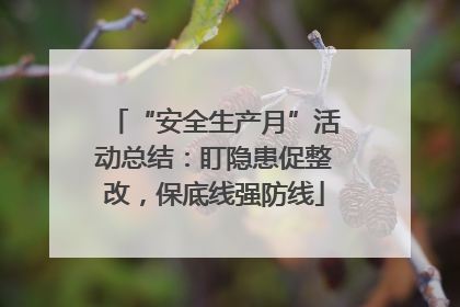 “安全生产月”活动总结：盯隐患促整改，保底线强防线