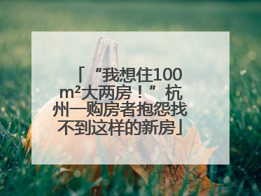“我想住100m²大两房！”杭州一购房者抱怨找不到这样的新房