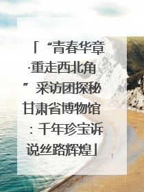 “青春华章·重走西北角”采访团探秘甘肃省博物馆：千年珍宝诉说丝路辉煌