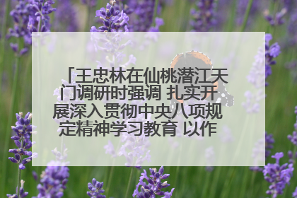 王忠林在仙桃潜江天门调研时强调 扎实开展深入贯彻中央八项规定精神学习教育 以作风建设新成效加快推动高质量发展
