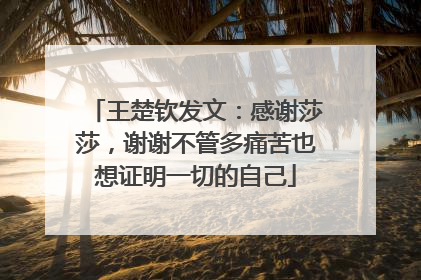 王楚钦发文：感谢莎莎，谢谢不管多痛苦也想证明一切的自己