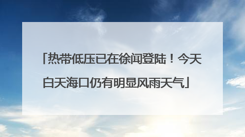 热带低压已在徐闻登陆！今天白天海口仍有明显风雨天气