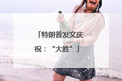 特朗普发文庆祝：“大胜”