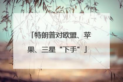 特朗普对欧盟、苹果、三星“下手”