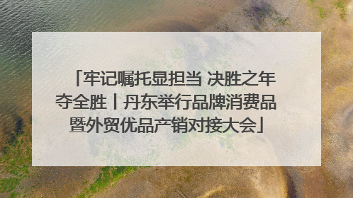 牢记嘱托显担当 决胜之年夺全胜丨丹东举行品牌消费品暨外贸优品产销对接大会