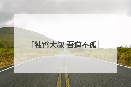 独臂大叔 吾道不孤