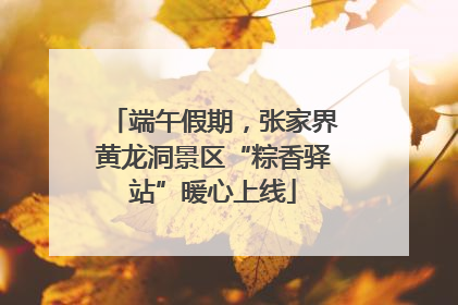 端午假期，张家界黄龙洞景区“粽香驿站”暖心上线