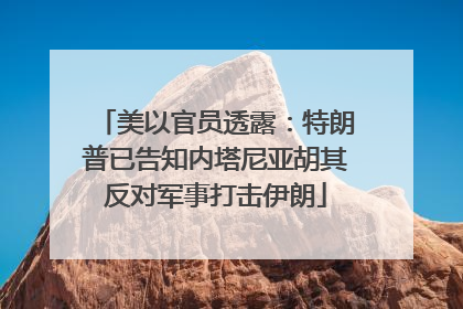 美以官员透露：特朗普已告知内塔尼亚胡其反对军事打击伊朗