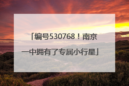 编号530768！南京一中拥有了专属小行星