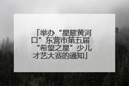 举办“星耀黄河口”东营市第五届“希望之星”少儿才艺大赛的通知
