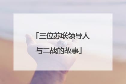 三位苏联领导人与二战的故事