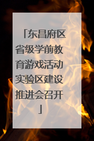 东昌府区省级学前教育游戏活动实验区建设推进会召开