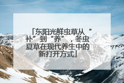 东阳光鲜虫草从“补”到“养”，冬虫夏草在现代养生中的新打开方式