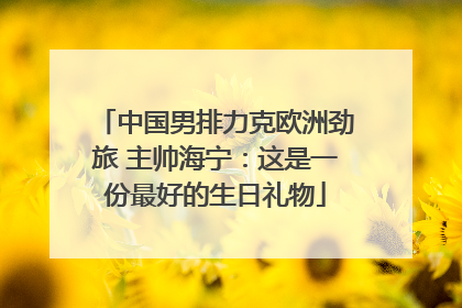 中国男排力克欧洲劲旅 主帅海宁：这是一份最好的生日礼物