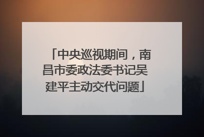 中央巡视期间，南昌市委政法委书记吴建平主动交代问题