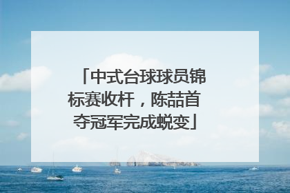 中式台球球员锦标赛收杆，陈喆首夺冠军完成蜕变