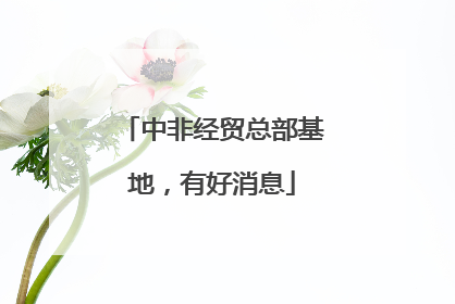 中非经贸总部基地，有好消息