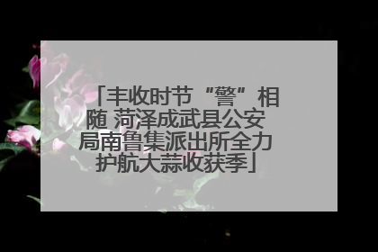 丰收时节“警”相随 菏泽成武县公安局南鲁集派出所全力护航大蒜收获季
