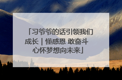 习爷爷的话引领我们成长｜懂感恩 敢奋斗 心怀梦想向未来
