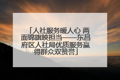 人社服务暖人心 两面锦旗映担当——东昌府区人社局优质服务赢得群众双赞誉