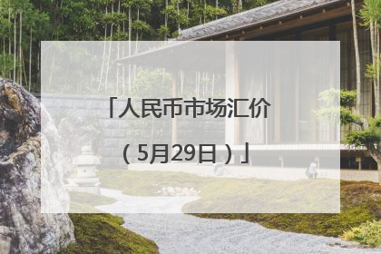 人民币市场汇价（5月29日）