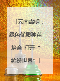 云南嵩明：绿色优质种苗培育 打开“缤纷世界”