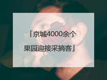 京城4000余个果园迎接采摘客