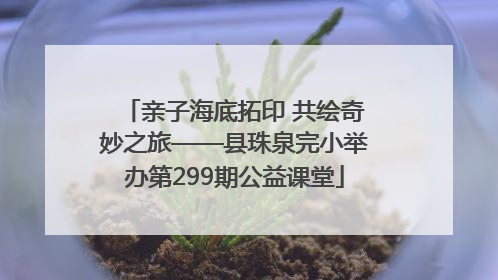 亲子海底拓印 共绘奇妙之旅——县珠泉完小举办第299期公益课堂