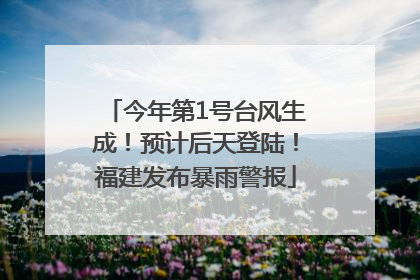 今年第1号台风生成！预计后天登陆！福建发布暴雨警报