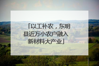 以工补农，东明县近万小农户融入新材料大产业