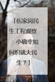 伍家岗民生工程观察：小确幸如何织就大民生？