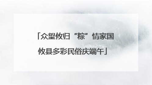 众望攸归“粽”情家国 攸县多彩民俗庆端午