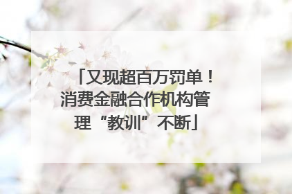 又现超百万罚单！消费金融合作机构管理“教训”不断