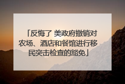 反悔了 美政府撤销对农场、酒店和餐馆进行移民突击检查的豁免
