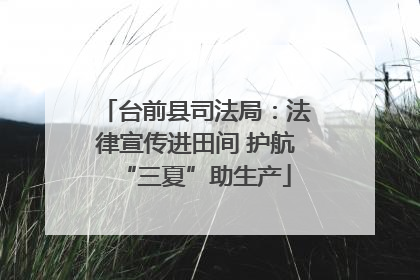 台前县司法局：法律宣传进田间 护航“三夏”助生产