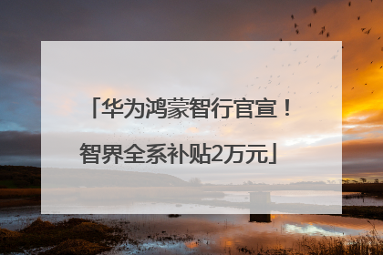 华为鸿蒙智行官宣！智界全系补贴2万元