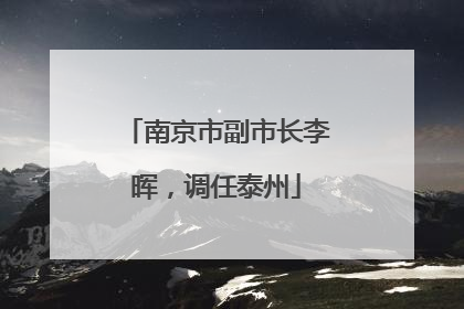 南京市副市长李晖，调任泰州