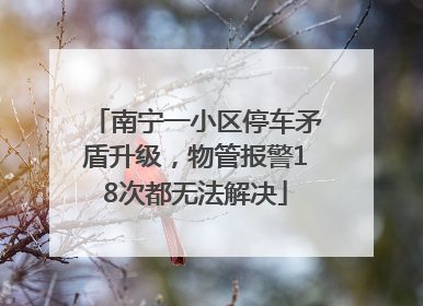 南宁一小区停车矛盾升级，物管报警18次都无法解决