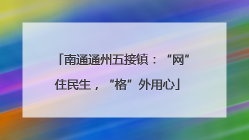 南通通州五接镇：“网”住民生，“格”外用心