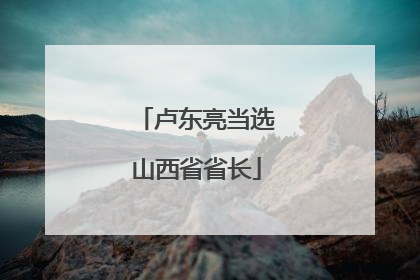 卢东亮当选山西省省长