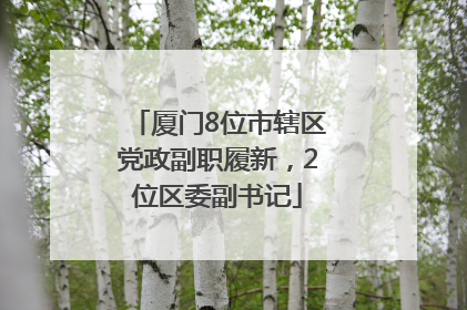 厦门8位市辖区党政副职履新，2位区委副书记