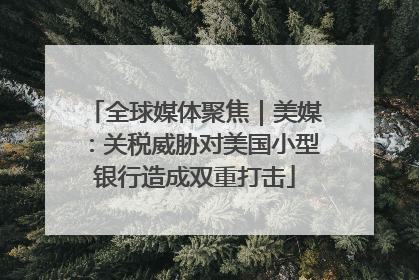 全球媒体聚焦｜美媒：关税威胁对美国小型银行造成双重打击