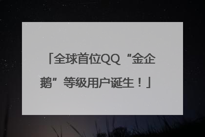 全球首位QQ“金企鹅”等级用户诞生！