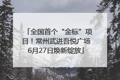 全国首个“金标”项目！常州武进吾悦广场6月27日焕新绽放