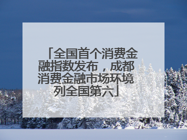 全国首个消费金融指数发布，成都消费金融市场环境列全国第六