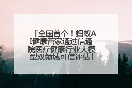 全国首个！蚂蚁AI健康管家通过信通院医疗健康行业大模型双领域可信评估